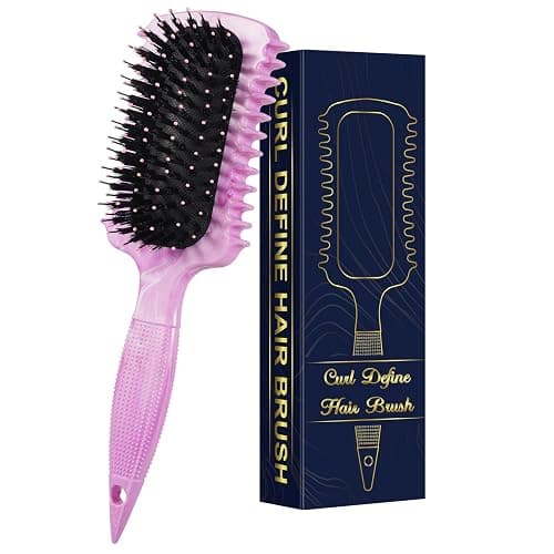 Curl Defining Brush, Curly Hair Brush Products for Effortlessly Detangling Shaping and Styling Women's Men's Curls on All Wet or Dry Hair Types, Reduces Frizz (Marble Purple) thumbnail 8