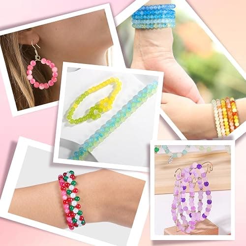 Zefy 120 Colors Glass Beads Bracelet Making Kit, 3876pcs 4 Types 6mm Crystal Beads for Jewelry Making and DIY Crafts, 5 Box Round Bead for Friendship Bracelets with Spacer Beads and Charms thumbnail 6