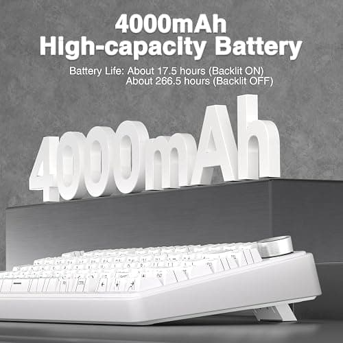 AULA F75 Pro Wireless Mechanical Keyboard with Knob,75% Hot Swappable Custom Gaming Keyboards,RGB Backlit,Pre-lubed Switches,Side Printed PBT Keycaps Creamy Sounding Computer Keyboard, Line White thumbnail 7