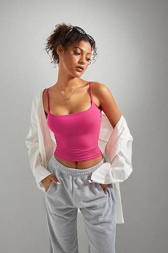 SUUKSESS Women Double Line Square Neck Tank Top Summer Y2K Going Out Basic Cami Shirt thumbnail 7