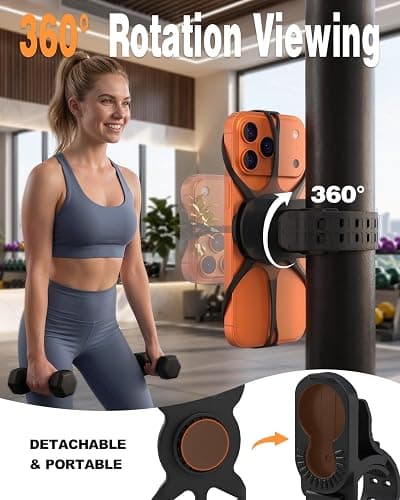 SZCFAN Bike Phone Holder, Motorcycle Cell Phone Mount- 360° Rotatable, Silicone Bicycle Phone Mount for Motorcycle Bicycle Scooter, for 15 Pro Max / 14/13, S10 and More 4.7-6.8" Phone thumbnail 3
