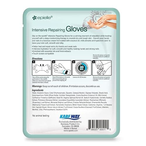 Epielle Intensive Repairing Hand Mask 6 Pairs, Deep Moisturizing Gloves for Dry, Cracked Hands, Self Care Gifts for Women, Spa Kit, Stocking Stuffers, Thanksgiving Essentials thumbnail 3