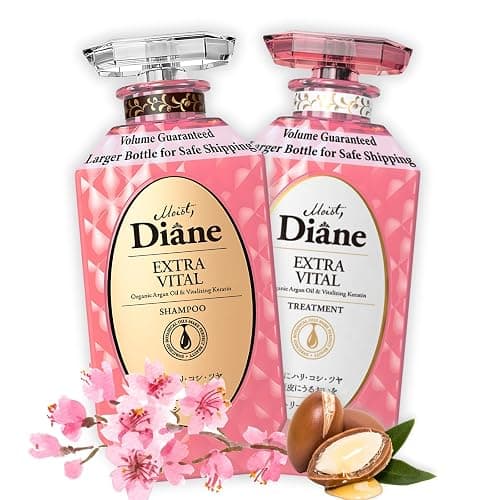 Moist Diane Keratin Shampoo and Conditioner for Women & Men, Curly Shampoo and Conditioner Set with Argan Oil, Collagen, Protein from Japan, Paraben& Sulfate Free Shampoo & Conditioner 30.4Fl Oz VITAL - Image 1