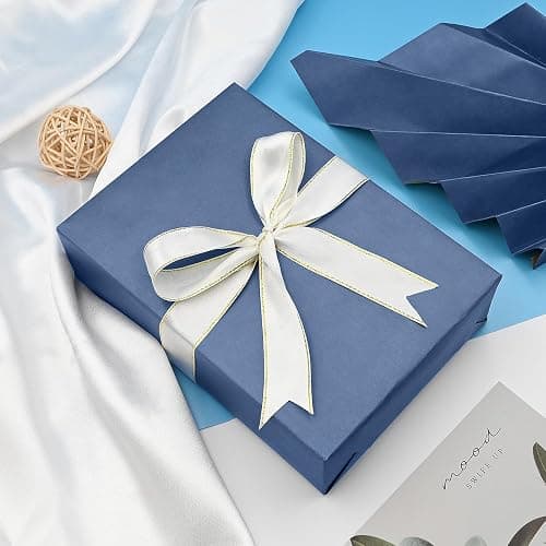 Blue Wrapping Paper 50 * 70cm, 5Pcs Kraft Wrapping Paper for Birthday Father's Day Christmas Wedding Gift Decoration thumbnail 5
