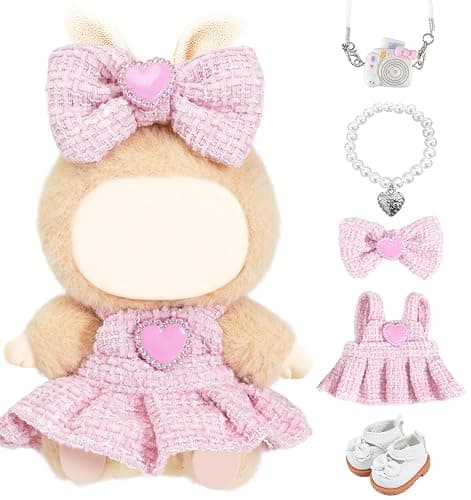 5 Piece Cute Doll Clothes 17 cm Dress Design Outfit Accessories Stuff Overalls Hoodie Pajamas - Image 1