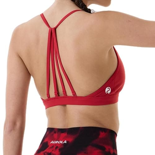AUROLA Mercury Workout Sports Bras Women Athletic Removable Padded Backless Strapy Minimal Crop Top - Image 1