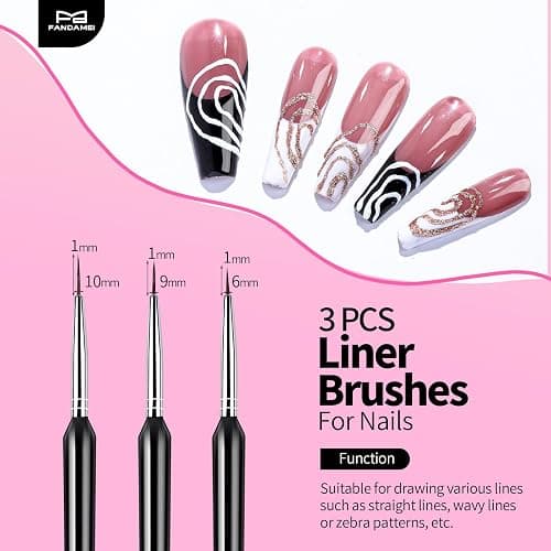 FANDAMEI Nail Art Brushes, Nail Brush Set With Nail Stand, Nail Holder For Painting Nails, Nail Art Tools, Nail Design Tools, 11PCS Nail Brushes For Nail Art, 5PCS Nail Dotting Tool, Nail Art Palette thumbnail 4