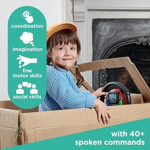 Casdon GPS Steering Wheel. Interactive Driving Toy for Kids 18+ Months. Features Spoken Commands & Realistic Sounds. Boosts Motor Skills thumbnail 5
