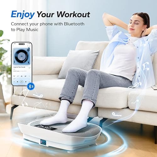 MERACH Vibration Plate Exercise Machine, Whole Body Workout Equipment for Women, Bluetooth and Silicone Pedal, Vibration Plate with Auto Mode, Vibrate Fitness Platform for Home thumbnail 2