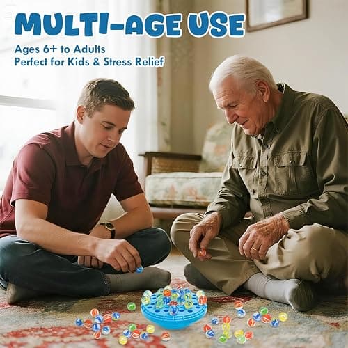 INKZOO Marble Balance Game, Wobble Marble Stacking Game for Kids 6+, Family Games for Kids and Adults with Built-in Storage, Marbles Board Game for 1-4 Players, Fun Birthday Party Games Toys thumbnail 6