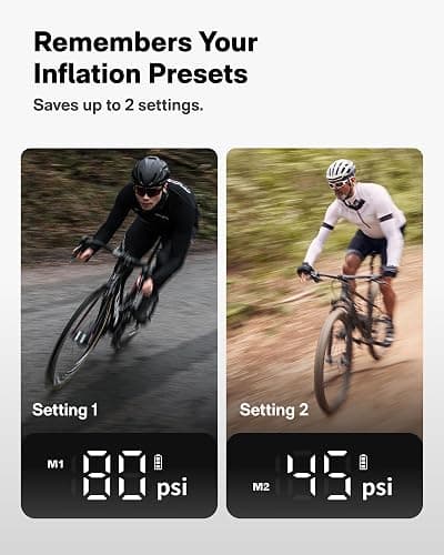 HOTO Mini Bike Tire Pump, 25s Fast Inflate Bicycle Pump with Guage, 150PSI Portable Electric Bike Air Pump with Presta and Schrader Valve for Road Bike, Motorcycle, Mountain Bike, Car, Sports Ball thumbnail 4