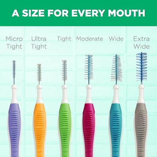 GUM Proxabrush Go-Betweens - Tight - Interdental Brushes - Soft Bristled Dental Picks for Plaque Removal Health - Safe for Braces & Dental Devices, 15 Count thumbnail 5