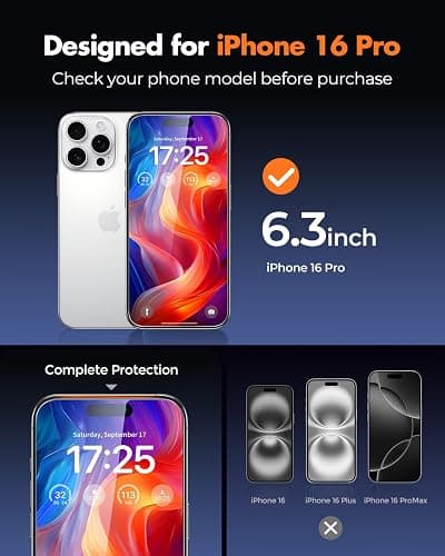 UNBREAKcable 2-Pack Screen Protector for iPhone 16 Pro,Tempered Glass | Double Shatterproof Glass[Easy Installation Frame][9H Hardness] [99.99% % HD Clear][Case Friendly]for iPhone 16 Pro 6.3 inch thumbnail 6