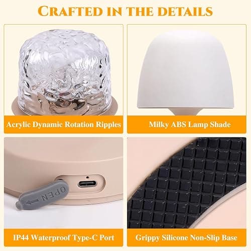 Shower Lamp Bathroom Lamp with Remote RGB Dynamic Water Ripple LED Lights | 16 Mode All-Mood, Basic 3-Color Dimming, IP44 Waterproof for Shower Spa Bedroom Relax, Portable 3600mAh Recharge, Ready Gift thumbnail 9