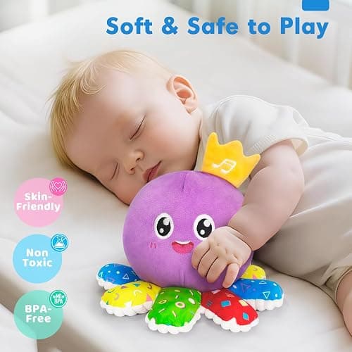 Baby Toy for 6 12 18 Months, Crawling Musical Dancing Moving Bouncing Learning Plush Octopus, Tummy Time Toy for Infant 1 2 3 Year Old Boys Girls, Christmas Birthday Gifts, Sensory Toys for Toddler thumbnail 4