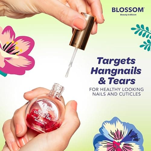 Blossom Cuticle Oil for Nails, Hydrating, Moisturizing, Gourmand Scented Nail Oil Cuticle Care, Infused with Real Flowers, Made in USA, 0.5 fl. oz, Matcha thumbnail 4