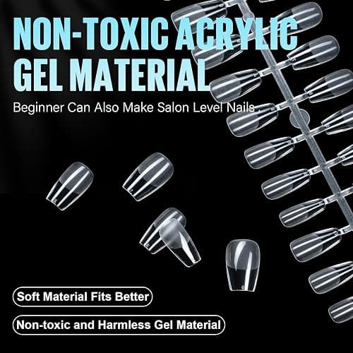 TOMICCA Medium Coffin Nail Tips, 240Pcs 15 Sizes, Half Matte Gel Nail | Nail Extension Tips Set, Full Cover Pre Shaped Fake Nails for Beginner and Professional DIY Nail Salon thumbnail 6
