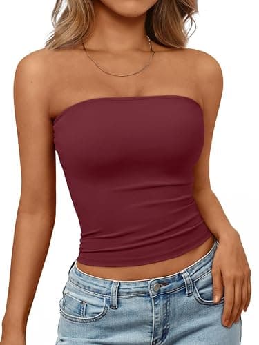 Trendy Queen Women's Strapless Bandeau Crop Top - Image 1