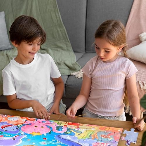 Jumbo Floor Puzzle for Kids Underwater Jigsaw Large Puzzles 48 Piece for Toddler Children Learning Preschool Educational Intellectual Development Toys 3-5 4-8 Years Old Gift for Boys and Girls thumbnail 2