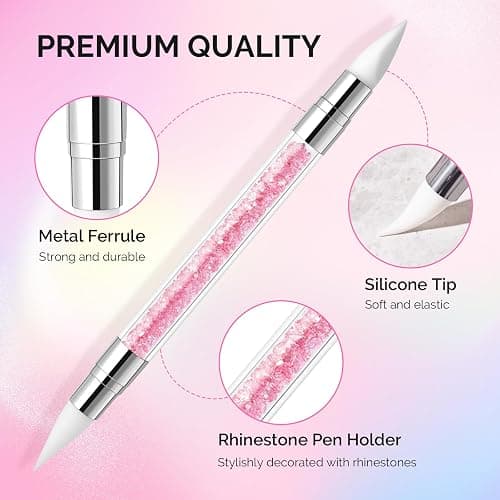 MelodySusie 10Pcs Nail Art Sculpture Pen and Acrylic Nail Dotting Pen Acrylic Dual Tipped Brushes for Resin Nail Art Tools for Design Nail Foil Carving Drawing Effect Shaping Drawing Nail Tools thumbnail 2