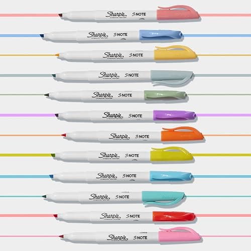 Sharpie S-Note Creative Markers, Pastel Highlighters, Art Marker Set, Assorted Colors, Chisel Tip, 24 Count - School, Home, and Office Use, Teacher Supplies thumbnail 7