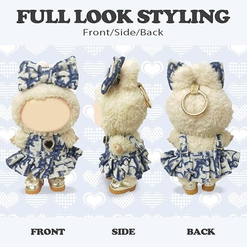 Clothes Compatible with LABUBU Doll – 4PCS Designer Chic Luxy Set, 17cm Doll Clothes Outfit for Urban Skyline Theme, Classic Stylish Accessories for Labubu, No Doll (Skyline Elegance) thumbnail 5