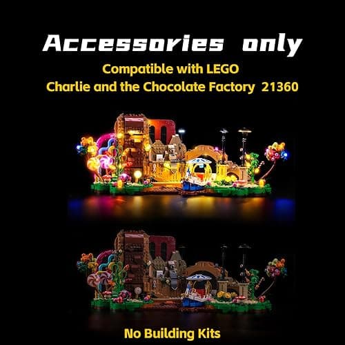 BrickBling LED Light Only, Compatible with Lego Willy Wonka & The Chocolate Factory 21360 - Excluding Model (RC Version Light) thumbnail 5