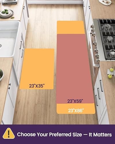 DEXI Kitchen Mats for Floor Cushioned, 23x59 Extra Large Wide Runner Rug Non Slip, Waterproof Soft Comfort Standing Padded Anti Fatigue Decorative, Blue White - 59"L x 23"W x 0.4"Th - Blue / White thumbnail 2