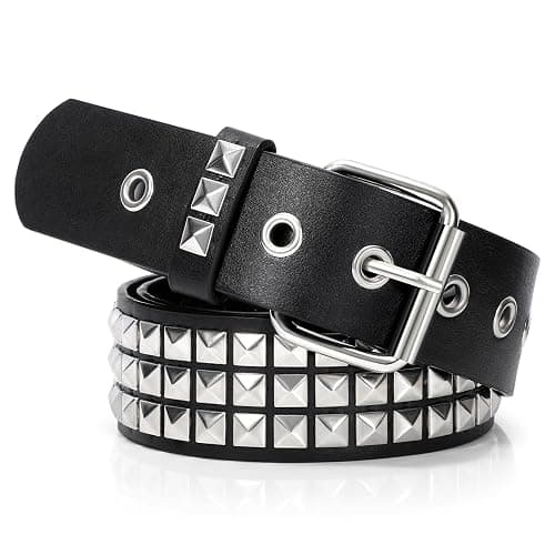 YA BELT Studded Belt for Women and Men Goth Metal Punk Belt Scene Style Cool Belts for Jeans - Image 1