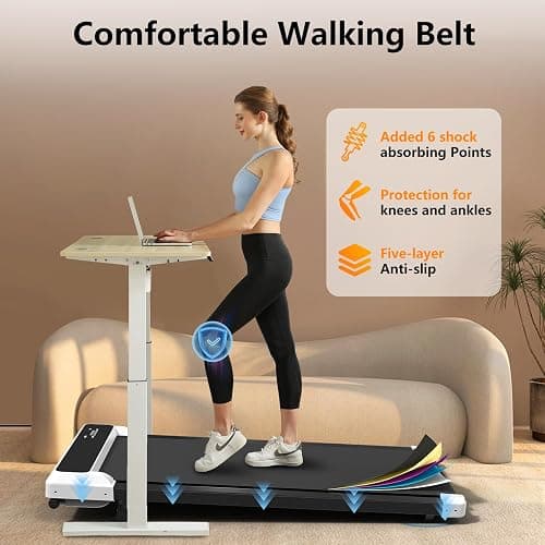 JURITS Walking Pad 2 in 1 for Walking and Jogging, Under Desk Treadmill for Home Office with Remote Control, Portable Walking Pad Treadmill in LED Display thumbnail 7