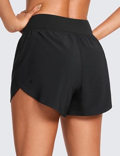 CRZ YOGA High Waisted Split Running Shorts for Women 3" - Comfy Mesh Liner for Workout Athletic Gym Track Quick Dry thumbnail 2