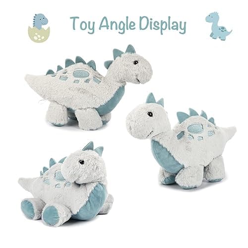 TCBunny Baby Dinosaur Bedtime Stuffed Animal Plush Toy 15", Stephan(Stegosaurus-Grey) thumbnail 6