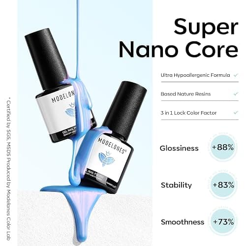 Modelones Gel Nail Polish Set,Mermaid 6 Pcs Blue Silver Glitter Gel Nail Polish Mint Green Shimmer Nail Polish Soak Off Spring Summer Baby Blue Gel Polish LED Nail Art DIY Salon Manicure Gift for Girl thumbnail 9