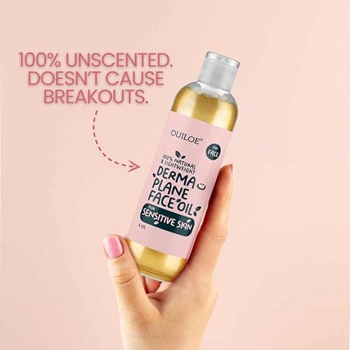 Dermaplane Oil for Women with Sensitive Skin - Face Shaving Oil - Non Comedogenic, Fragrance Free, Natural & Lightweight - Use with Dermaplane Razor for Women Face, 2oz by Ouiloe thumbnail 5