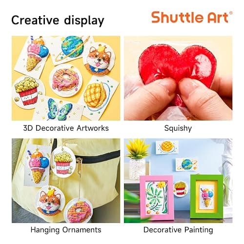Shuttle Art 44 Pcs Magic Foam Texture Painting Kit, Including 28 Pcs Foam Texture Paper, 12 Colors Brush Tip Acrylic Paint Markers, Magical 3D Effect Texture Painting Kit thumbnail 5