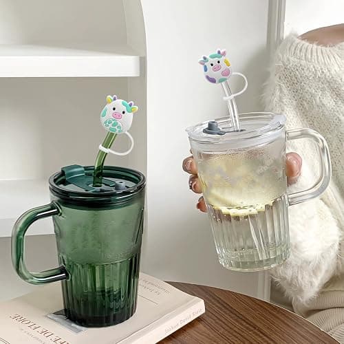 Straw Cover Cap for Stanley Cup 30 Oz 40 Oz Tumblers - 10mm Cute Cow Straw Tips Covers,Silicone Straw Toppers, Funny Animals Straw Covers Cap Plugs,Anti-dust Straw Tip Drinking Straw Tips Lids thumbnail 5
