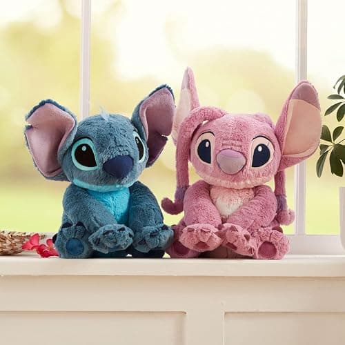 Disney Store Official Angel Medium Soft Toy for Kids - Cuddly Character with Fuzzy Texture & Embroidered Details - Flexible Floppy Ears - Disney Plushy Suitable for All Ages thumbnail 3
