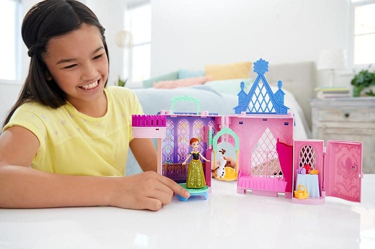 Mattel Disney Frozen Toys, Anna Doll House Stackable Castle with Small Doll, Olaf Figure & 7 Furniture & Accessories, Inspired by the Movie thumbnail 2