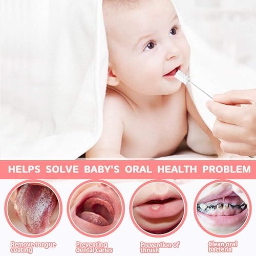 102PCS Baby Tongue Cleaner, Newborn Baby Oral Cleaner, Disposable Infant Gum Cleaner, Gauze Dental Care for 0-36 Months + 1 Finger Toothbrush with Case thumbnail 3
