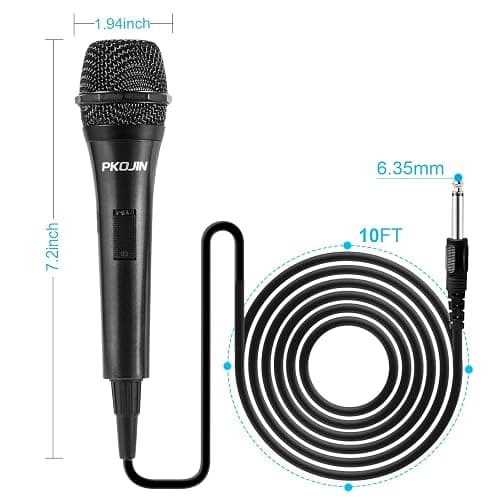 PKOJIN Dynamic Karaoke Microphone for Singing, Vocal Wired Microphone for Karaoke, Handheld Mic with 10 Ft Cable, Mics for Speaker with ON/Off Switch thumbnail 4