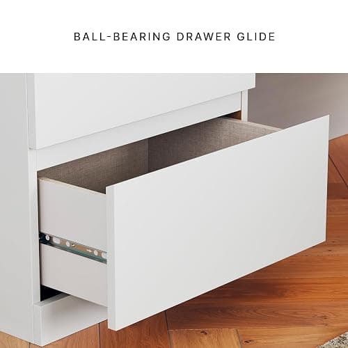 Signature Design by Ashley Onita 2-Drawer White Nightstand Bedside Table | Hardware-free modern small nightstand, Smooth-gliding ball-bearing drawers, Durable engineered wood thumbnail 8