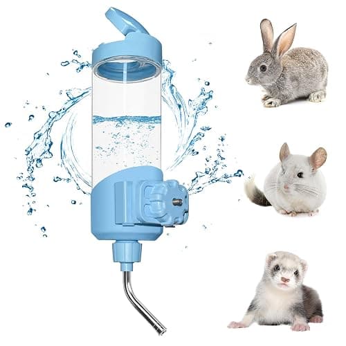 Vannon Top Fill Small Animal Water Dispenser for Cage, 23oz Auto Feeding Crate Water Bottle for Rabbit, Chinchilla, Ferret, Guinea Pig, Squirrel, Hedgehog, Pet Nozzle Diameter: 10mm, BPA Free, Blue - Image 1