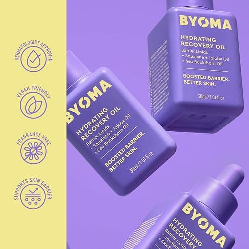 BYOMA Hydrating Recovery Oil - Luxury Face Oil with Squalane, Jojoba Oil & Seabuckthorn Oil - Instant Radiant and Glowy Skin - Barrier Repair Facial Oil - 1.01 fl. oz thumbnail 5