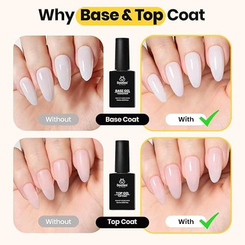 Beetles Builder Gel with Base & Top Coat Gel,3 Pcs Clear Builder Nail Gel,for Nail Strengthening Building Apex Extension for Beginner DIY Salon at Home Gifts for Women,UV & LED Lamp Needed thumbnail 6