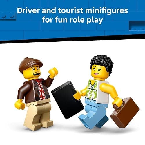 LEGO City Yellow Taxi Car Building Toy for Kids - Pretend Play Set for Boys & Girls, Ages 5+ - Toy Car W/Taxi Driver & Tourist Minifigures - Gift Idea for Birthdays - 60487 thumbnail 5