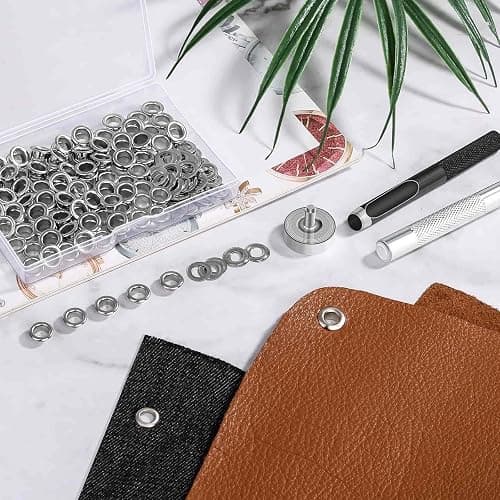 120 Sets Grommet Tool Kit 1/4 Inch, Cridoz 1/4 Grommet Eyelets Kit with Setting Tools and Storage Box for Fabric, Tarps, Curtains thumbnail 2