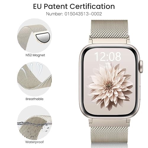 WANLISS Original Metal Milanese Loop Compatible with Apple Watch Band 38mm 40mm 41mm 42mm 44mm 45mm 49mm for Women Men, Magnetic Stainless Steel for iWatch Se Ultra Series 11 10 9 8 7 6 5 4 3 2 1 thumbnail 3