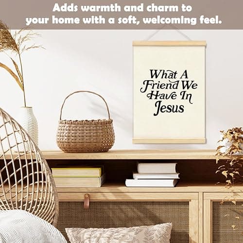 YZSLA Christian Home Room Decor, What a Friend We Have in Jesus Christian Wall Art Decor, Minimalist Bible Verse Wall Art Prints for Home Bedroom Prayer Room Church Decor, 12x16 Inches thumbnail 2