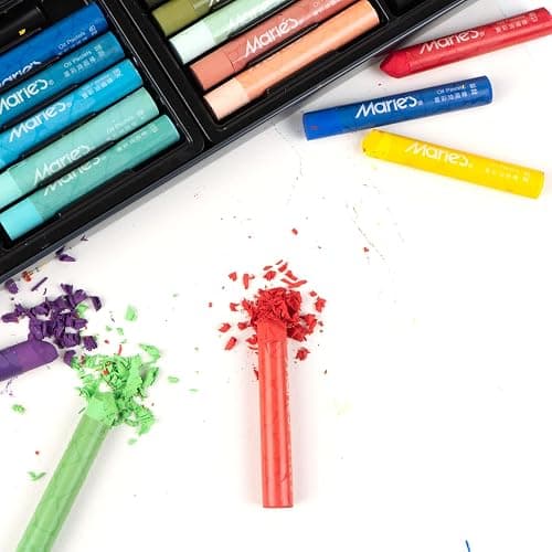 Marie's 48 Colors Oil Pastels with 4 Bonus White Pencils in Tin Box,Vibrant Colors for Smooth Blending & Layering, Oil Pastels for Artists, Students, Teachers & Beginners (10x70mm) thumbnail 2