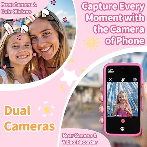 MOMILLA Kids Smart Phone with Dual Camera, 3.97" Touchscreen, 200+ Educational Games, Learning Toys with Parental Control for Ages 3-12, No SIM Birthday Gifts thumbnail 4